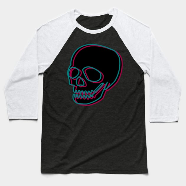 Dark Skull Baseball T-Shirt by notneck